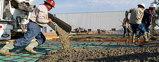 Concrete pouring on construction site with Barrier-Bac VB-350