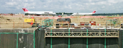 Barrier-Bac construction site at Dulles International Airport