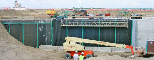 Barrier-Bac construction site at Dulles International Airport